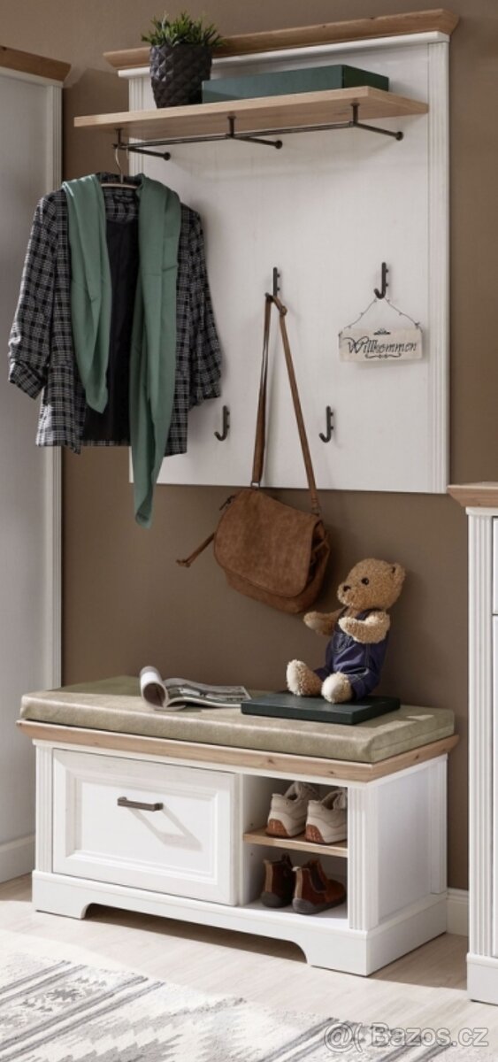 Set předsíňového nábytku JASMIN – lavice/botník + věšákový p