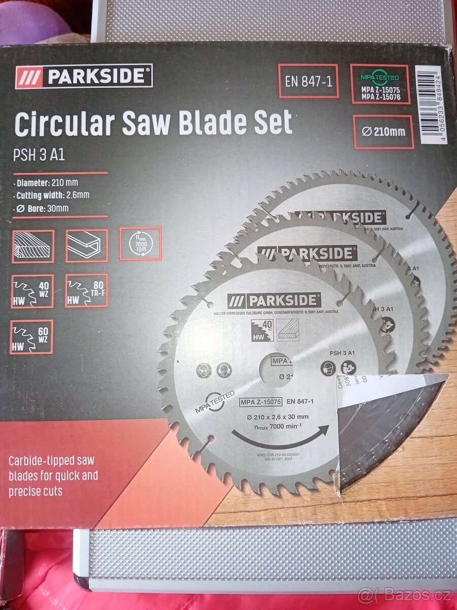Sada pilových kotoučů 210mm Parkside