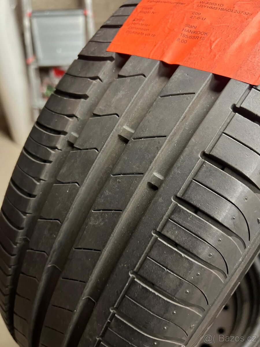 Plechová kola 15" + 7mm letní pneu Hankook 195/65 R15