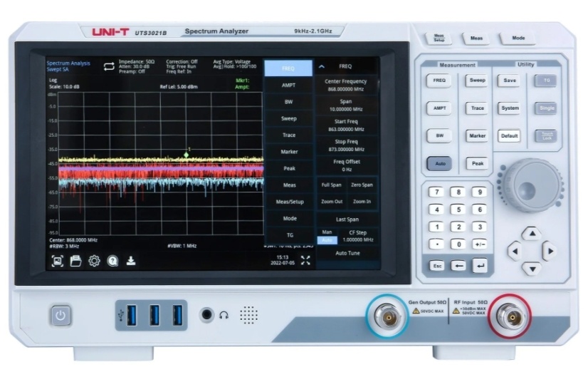 UNI-T S3021B spektrální analyzátor 9 kHz…2,1 GHz + TG