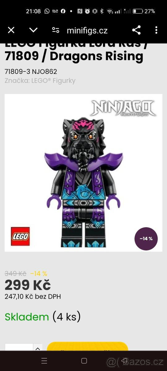 Lego Ninjago Dragon Rings (njo 862) - nové nikdy nepoužité