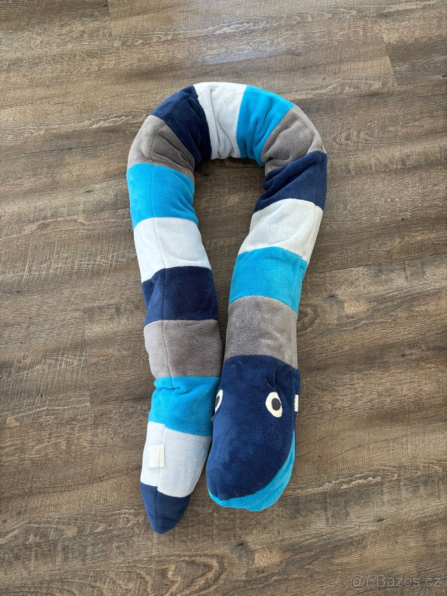 Polštář na postel had modrý