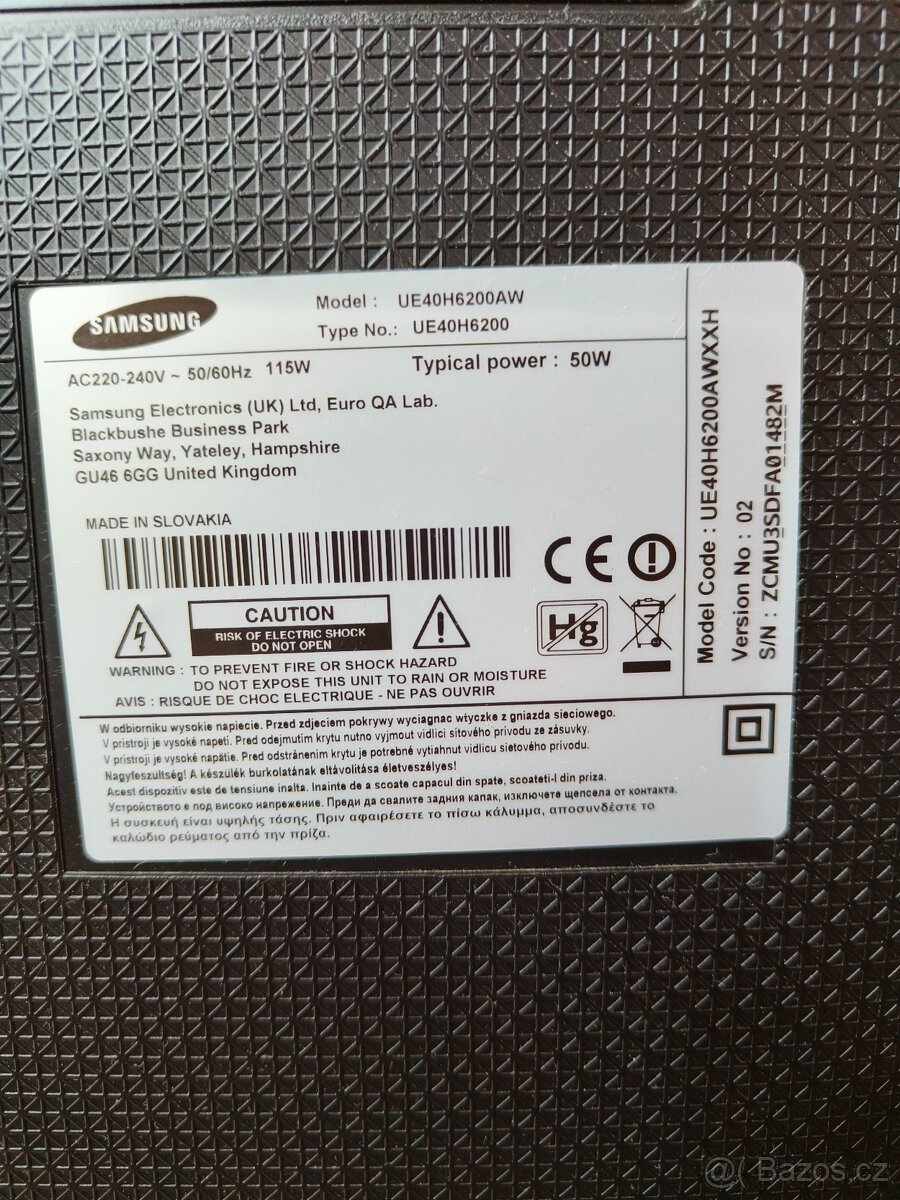 Prodám kvalitní SMART LED televizi Samsung UE40H6200
