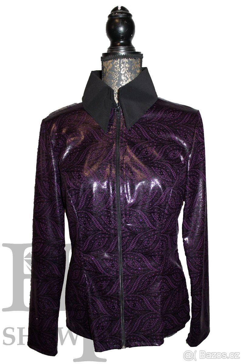 Westernová show halenka L - Fialová vzor