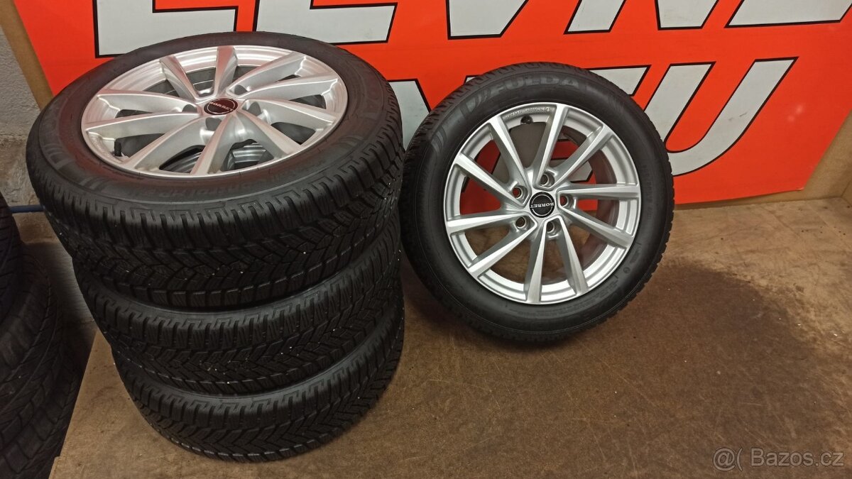 ALU kola Borbet 5x112, ET48, zimní pneu 205/55 R16