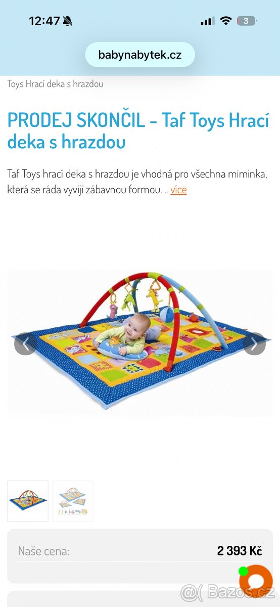 Hrací deka s hrazdičkou Taf Toys