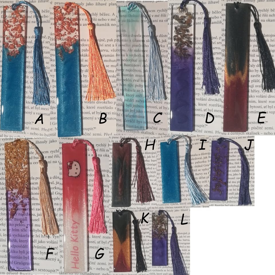 Záložky do knih z pryskyřice