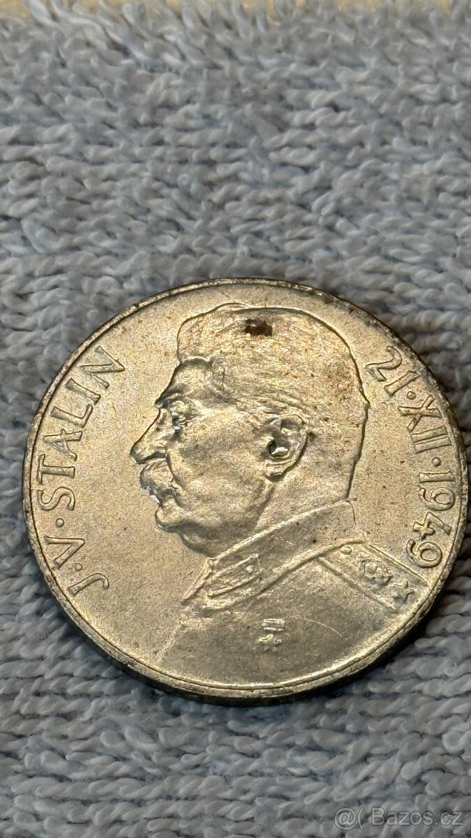 Stříbrná mince Československo – 100 Kčs 1949 J. V. Stalin (A