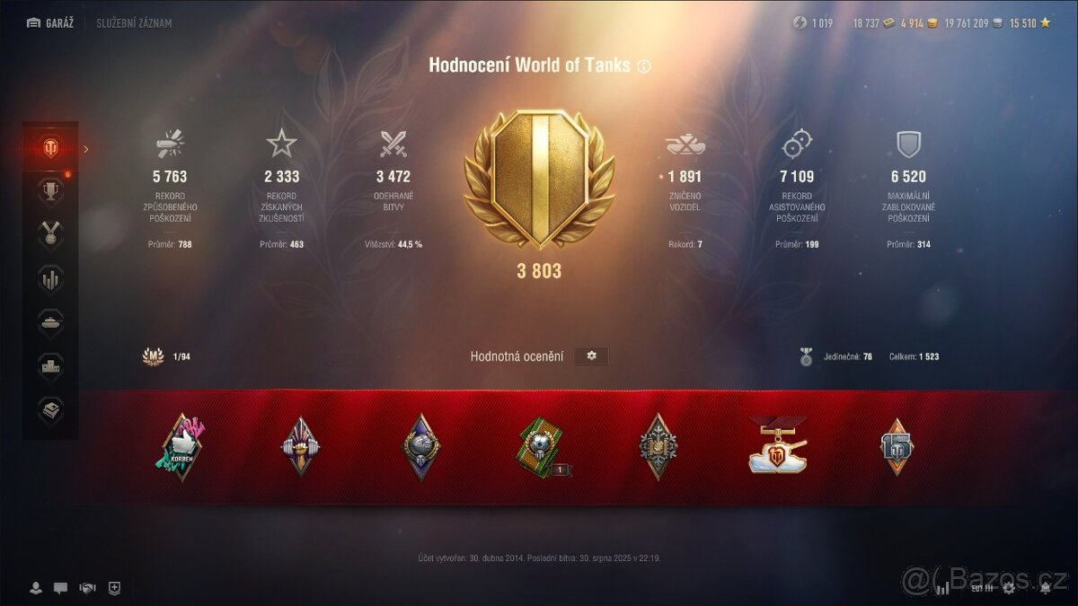 Účet World Of Tanks