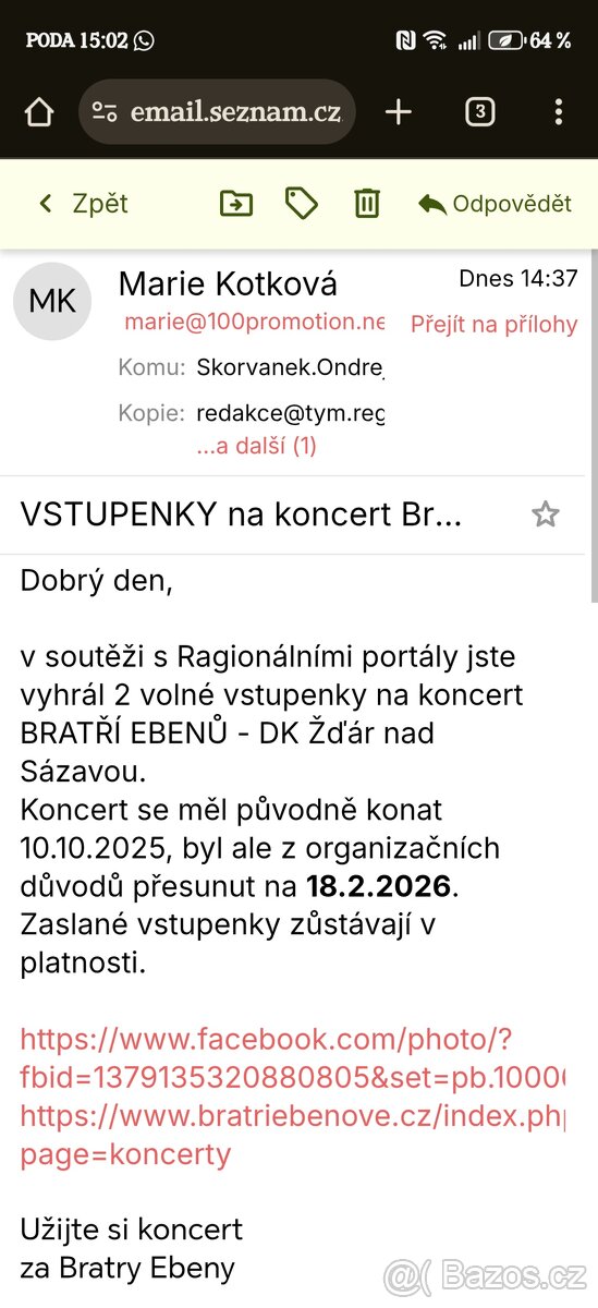 Bratři Ebenove - Žďár nad Sázavou 18.2.2026