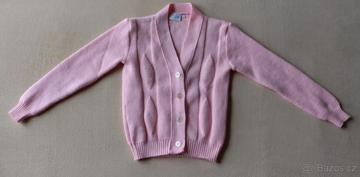 Dětský dívčí svetřík růžovooranžový retro vintage