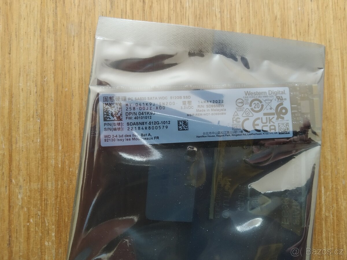 Prodám WD SSD SA-530 512GB