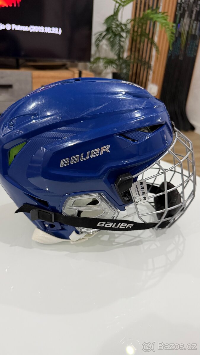 ✅ HOKEJOVÁ PROFI PRILBA - BAUER HYPERLITE = M - L = BLUE ✅