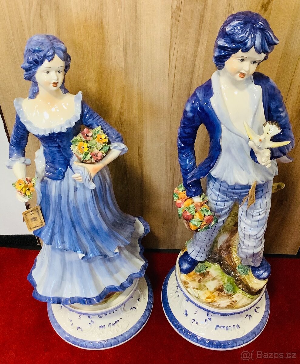 Staré porcelánové sousoší 110cm