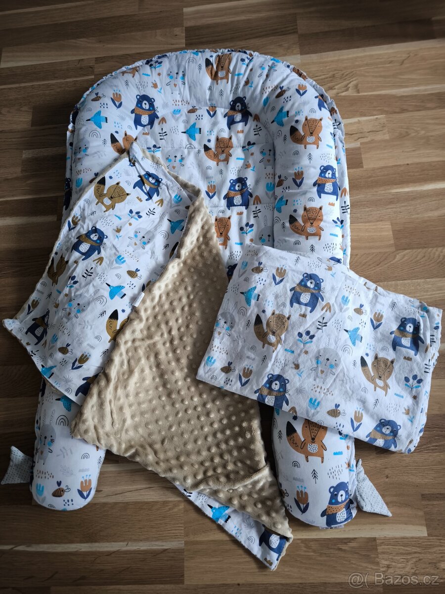 Set do postýlky - hnízdečko, mantinel, polštářek, deka