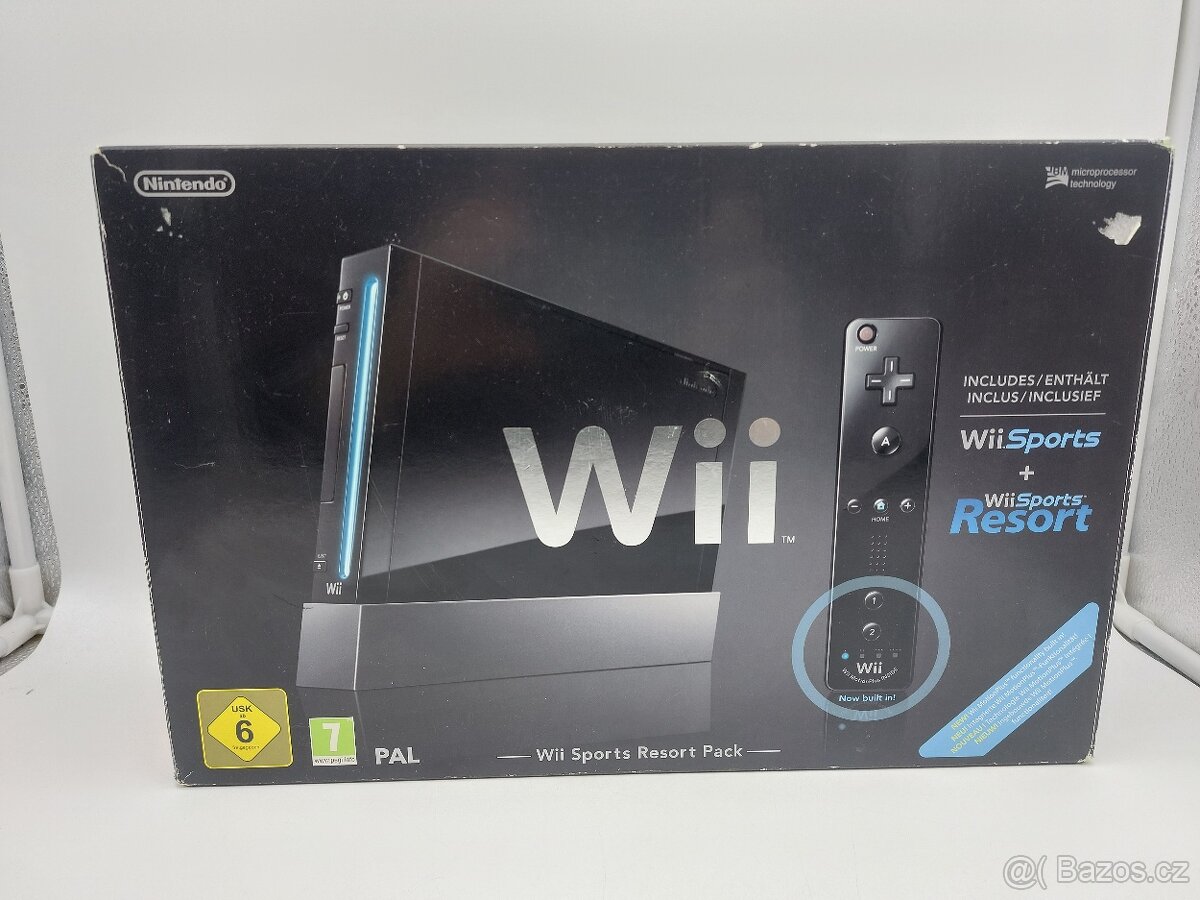 Nintendo Wii černé, Wii Sports + Wii Sports Resorts edice
