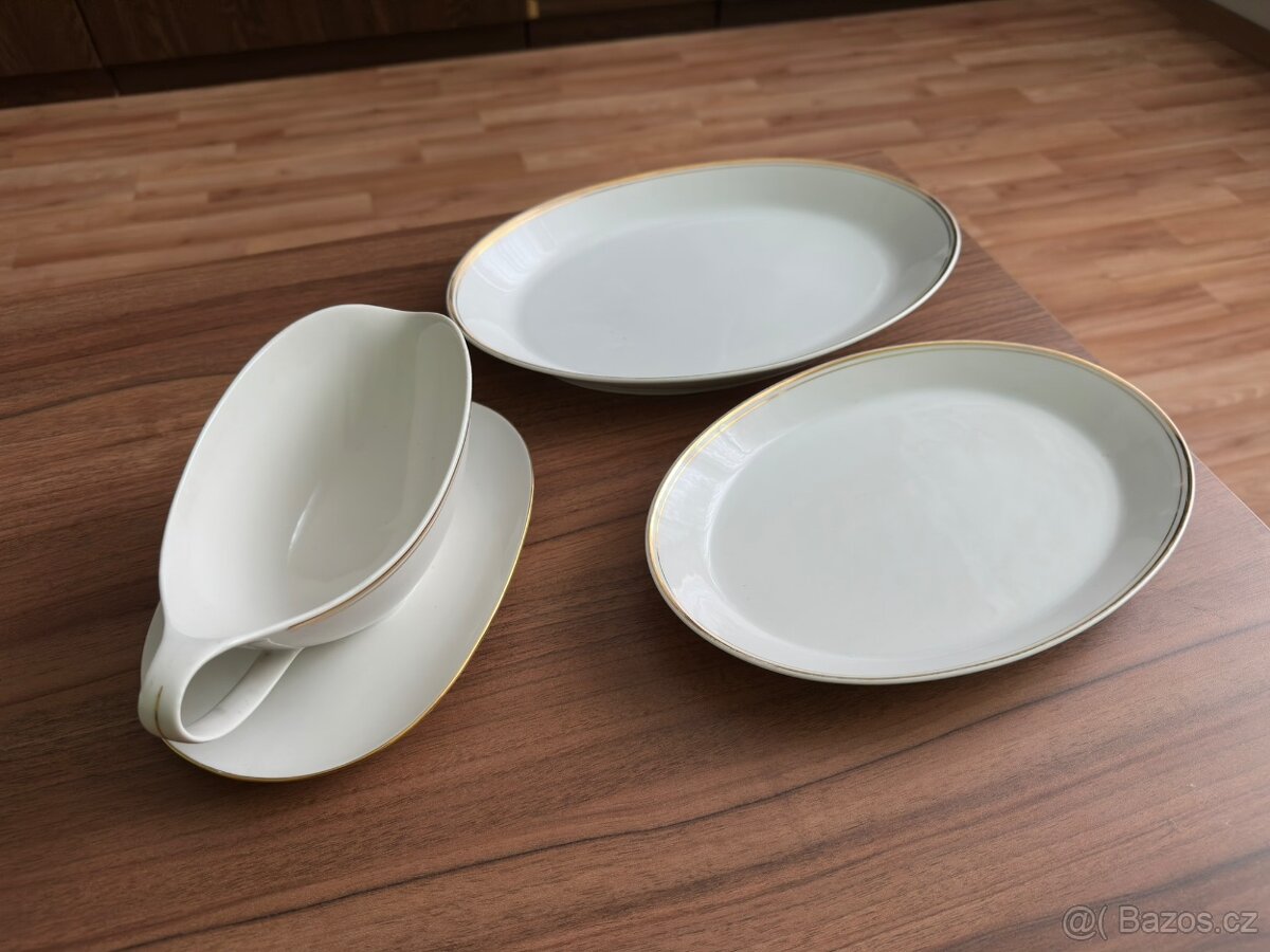 Sada omáčková mísa a 2 talíře, TOP STAV
