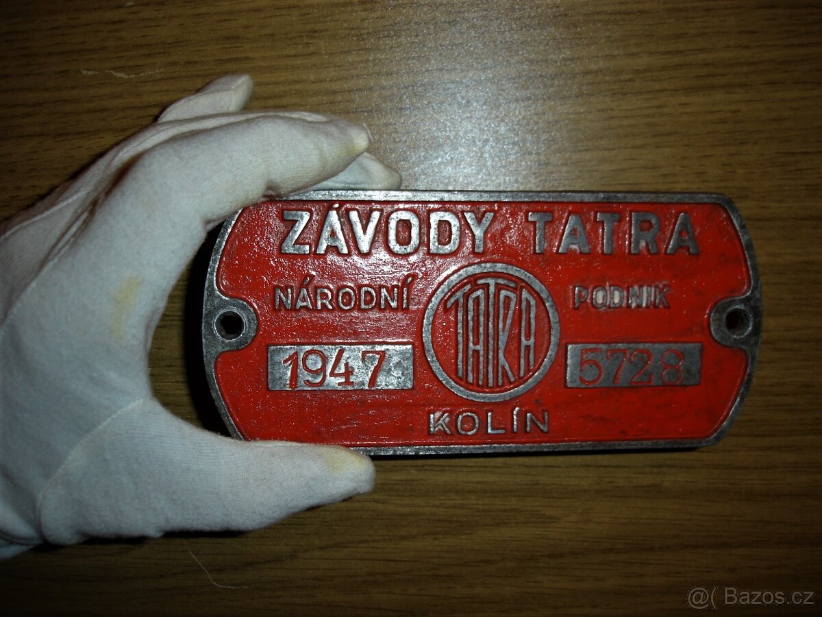 CEDULKA - VÝROBNÍ ŠTÍTEK - TATRA...