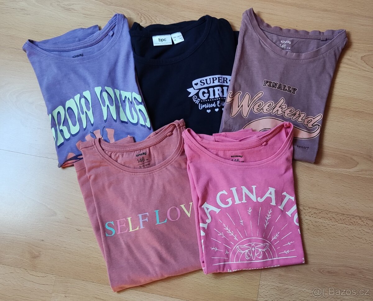 Dívčí tríčka 5x Bavlněné tríčka 146