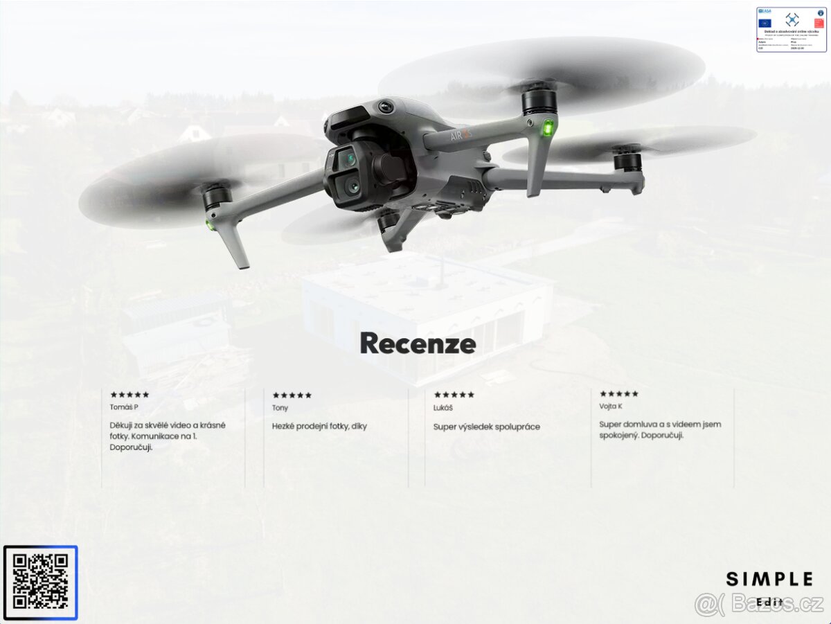 Focení a natáčení nemovitostí dronem