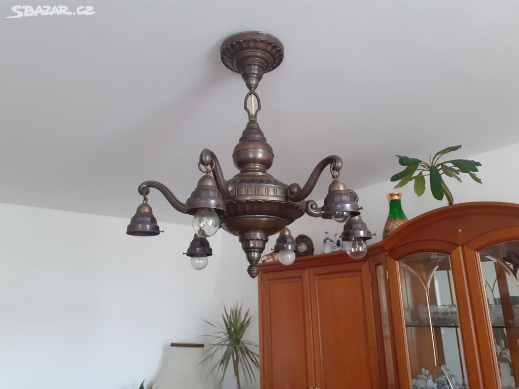 Starožitný lustr + Lampa