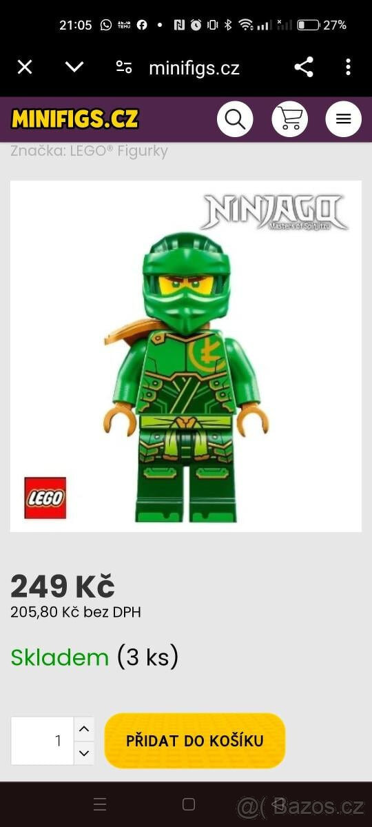 Lego figurka Lloyd (njo 884) - nové nikdy nepoužité