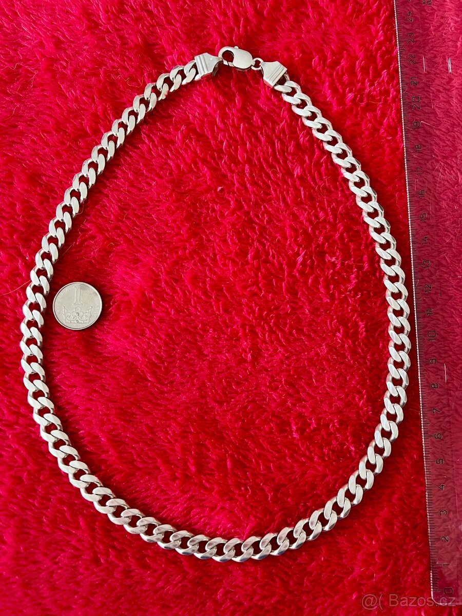 Stříbrný řetízek  50 cm, šířka 9.16mm  Ag 925/1000, 82.5g