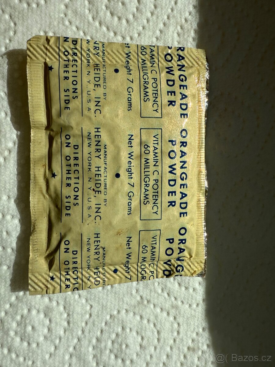 US Army K-Ration WWII – unikátní nález Orangeade Powder (80