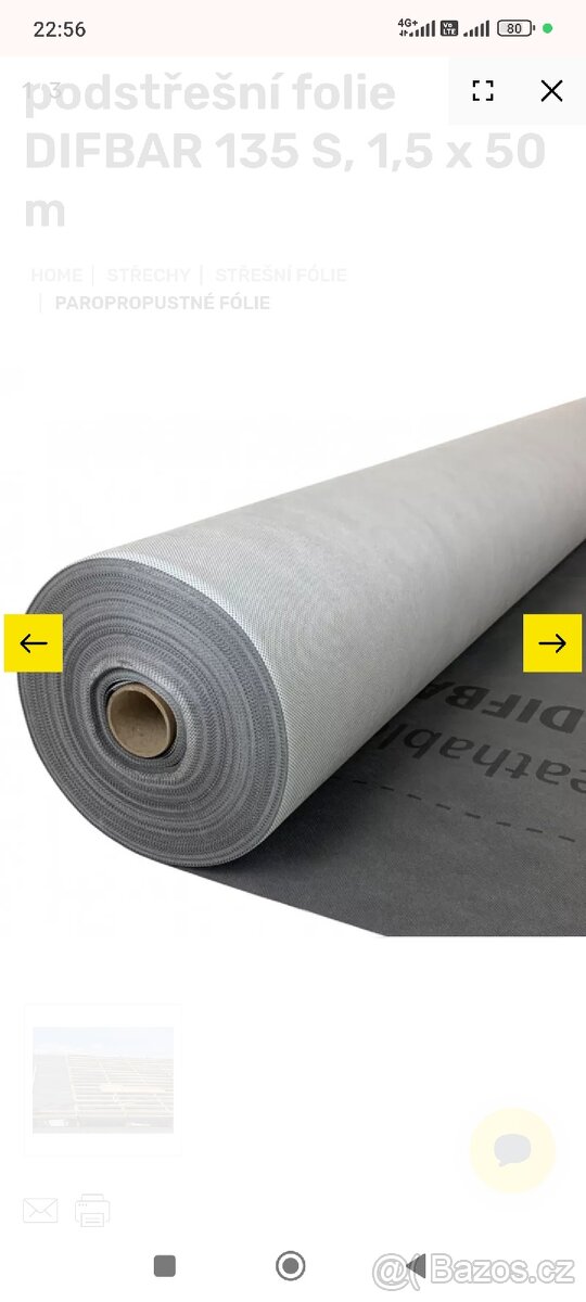 Difúzní podstřešní fólie Tegola