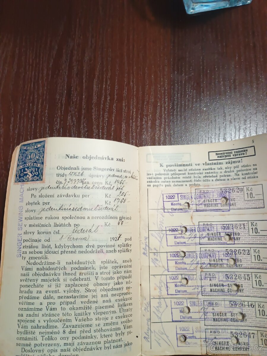 Šicí stroj Singer r.v 1928