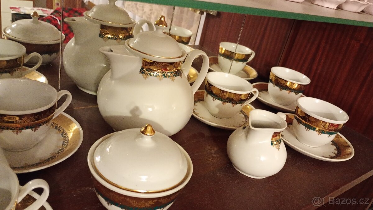 Retro porcelánová čajová sada Haas & Czjzek, závod Chodov