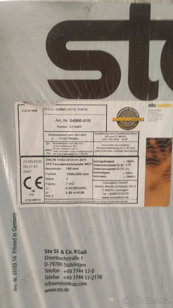 Polystyren 180 šedý lambda 32