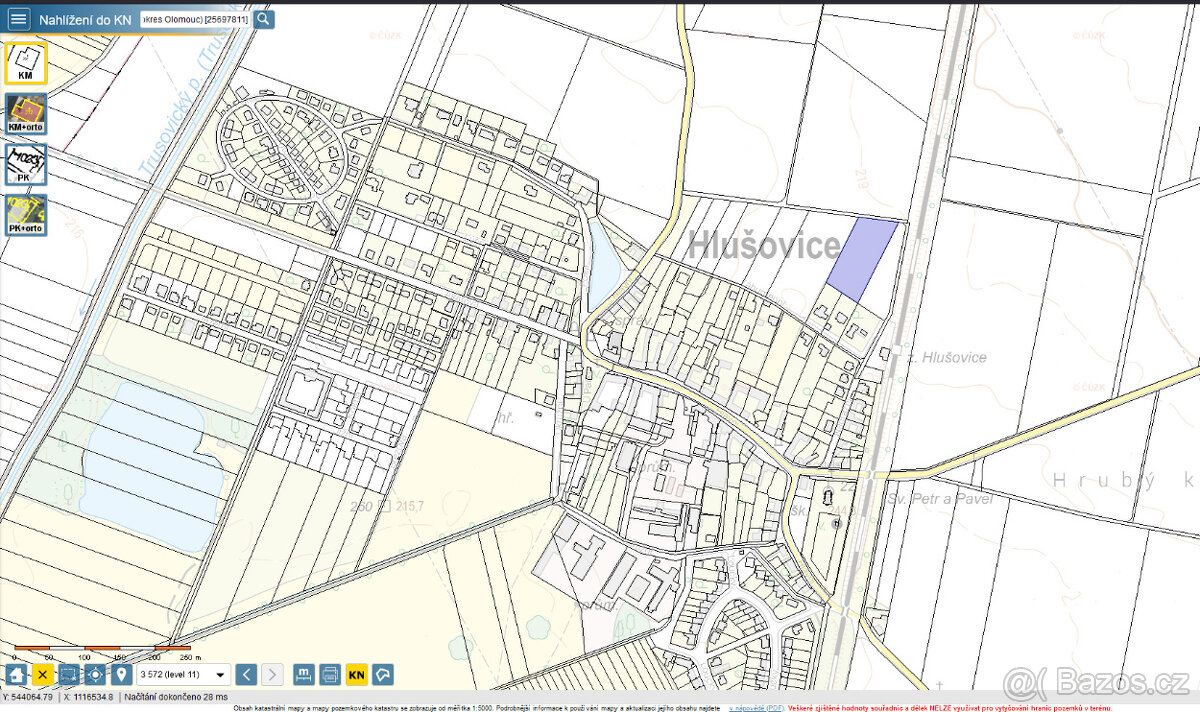 Stavební pozemek Hlušovice - prodej
