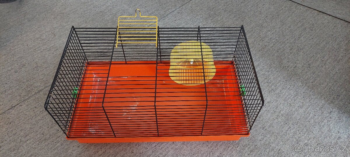 Klec pro křečky nebo křečíky - oranžová (50,0x28,0x25,0cm)