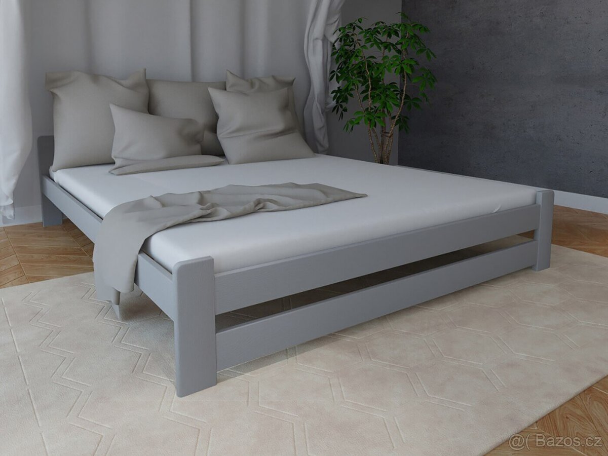 Nová postel MASIV BOROVICE grafit 160x200cm + rošt