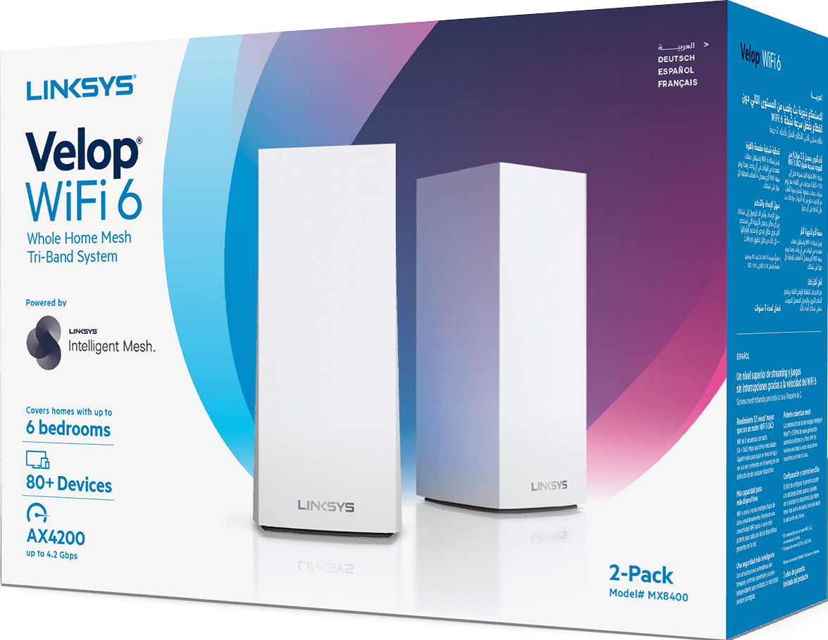 WiFi 6 router Linksys Velop MX8400 Mesh Giga USB set 2ks +