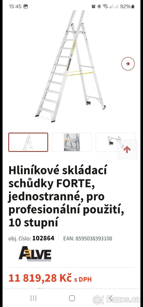 ALVE FORTE Profi hliníkové skládací schůdky
