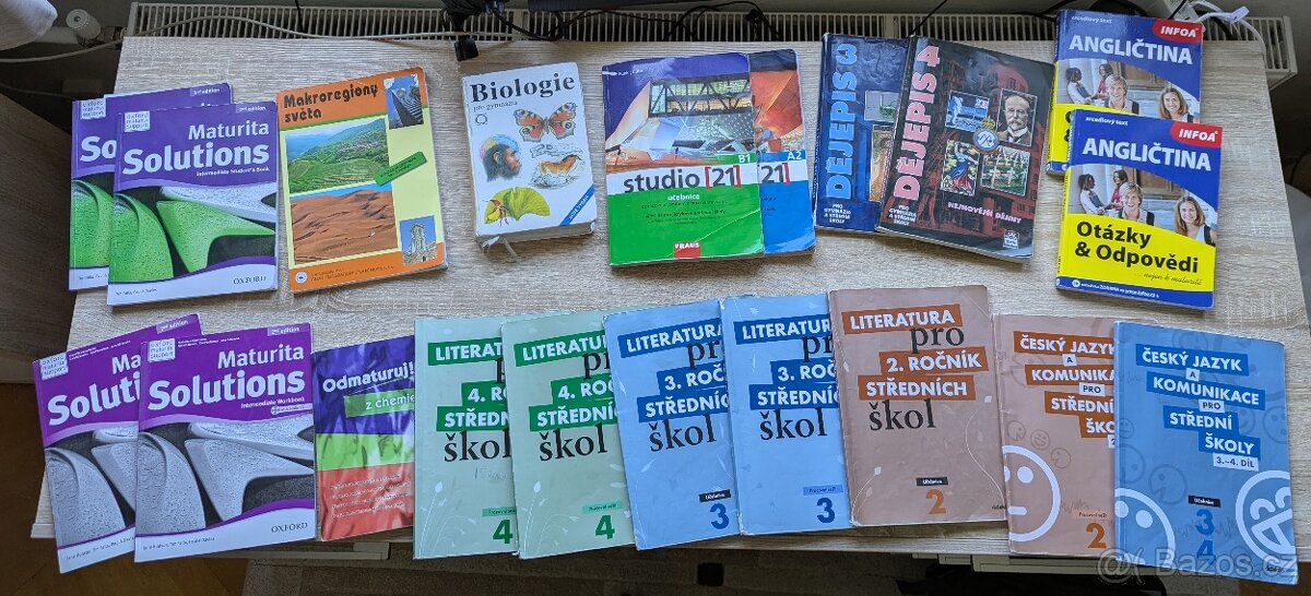 Učebnice a pracovní sešity pro různé ročníky Gymnázia