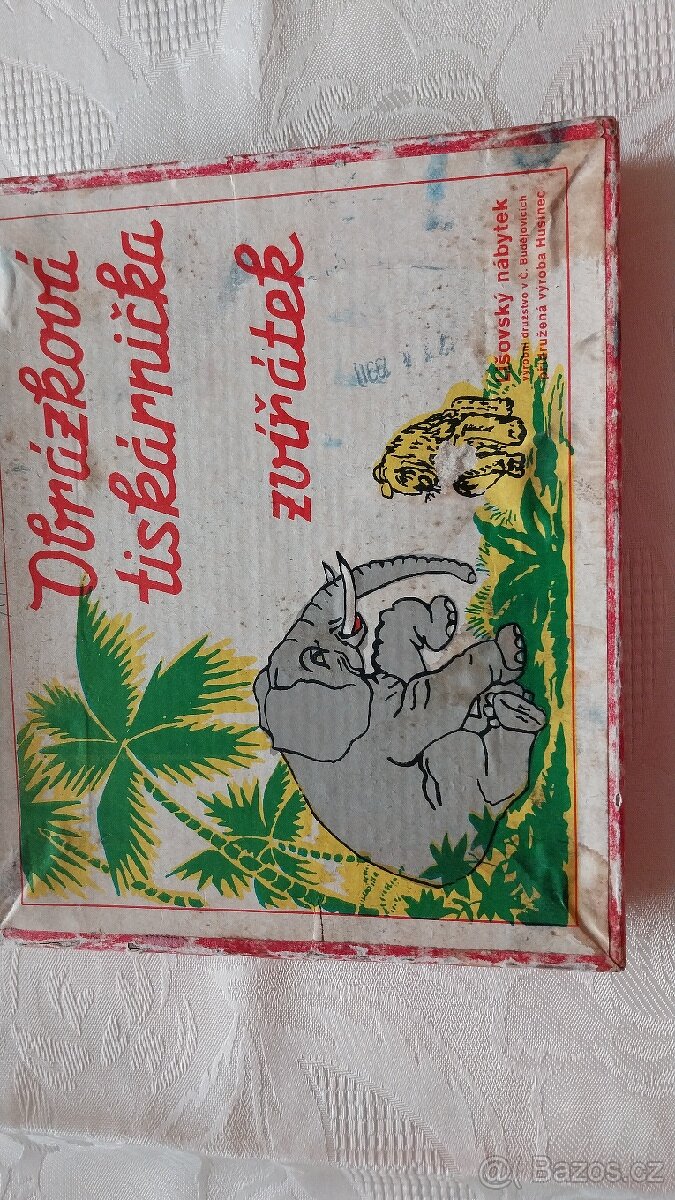 Retro dřevěná tiskátka, podušky na razítka,obrázkové kostky