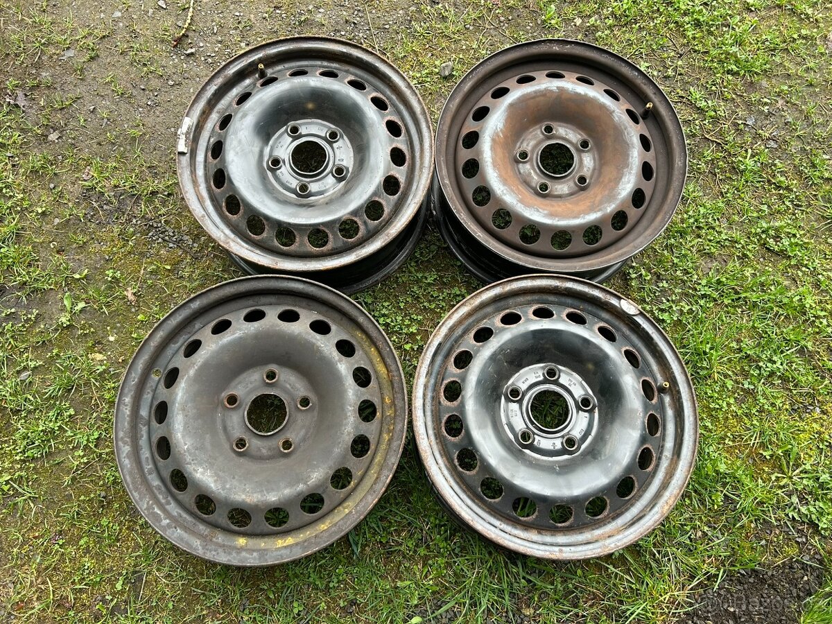 4 ks plechových disků VW, Škoda 15" 5x112 et47