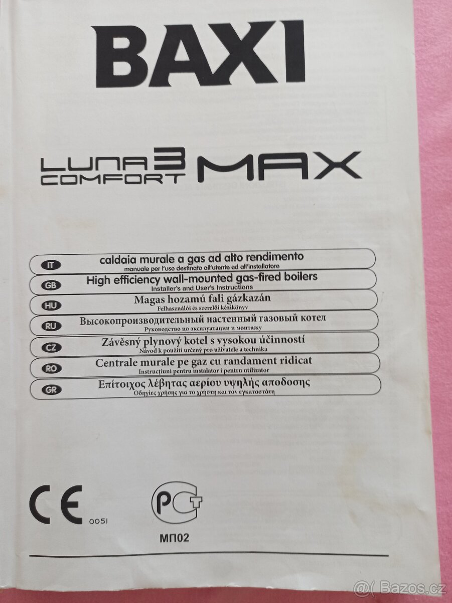 Kombinovaný kotel BAXI se zásobníkem 40l