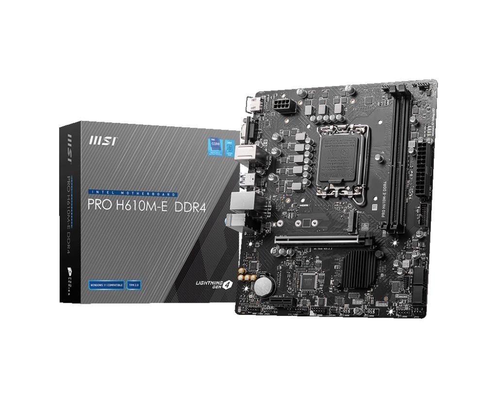MSI MB Sc LGA1700 PRO H610M-E DDR4, Intel H610, 2xDDR4, 1xHD