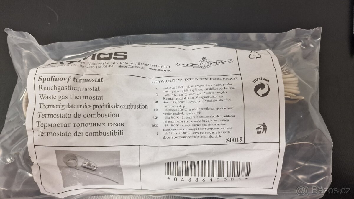 ATMOS - Spalinový termostat - pro všechny typy kotlů - S0019