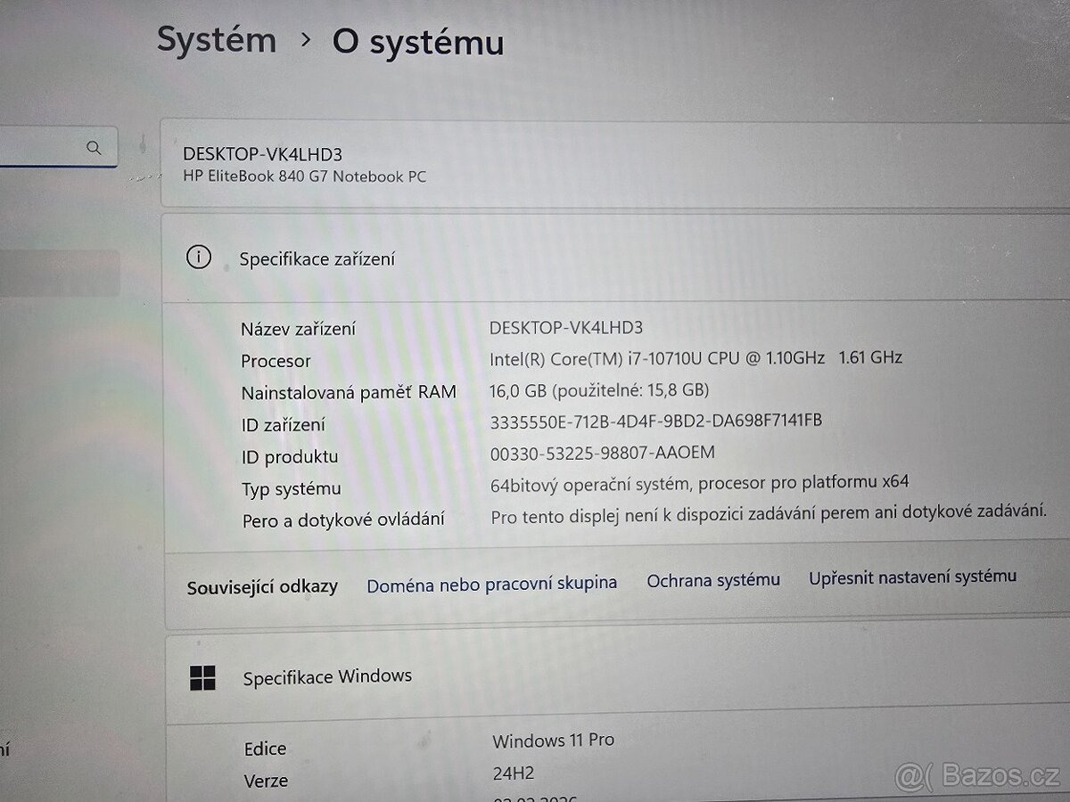 HP 840 G7 - základní deska