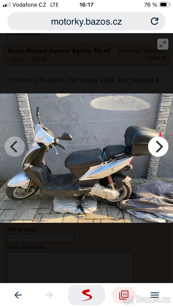 Skútr Kymco Agility 50