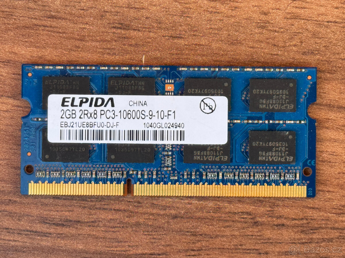 2GB DDR3 1333 MHz RAM do notebooku (PC3-10600S) – Elpida
