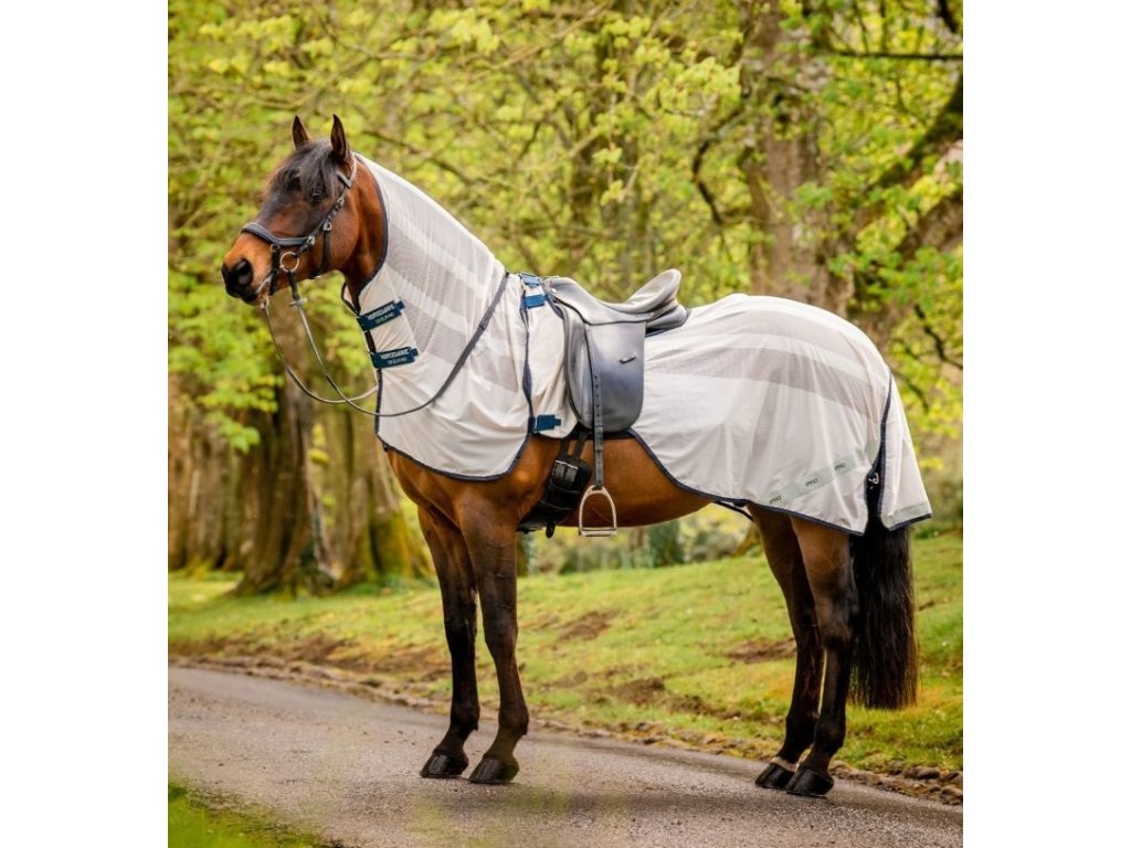 Jezdecká deka/síťovka Horseware Amigo Flyrider chalk/navy