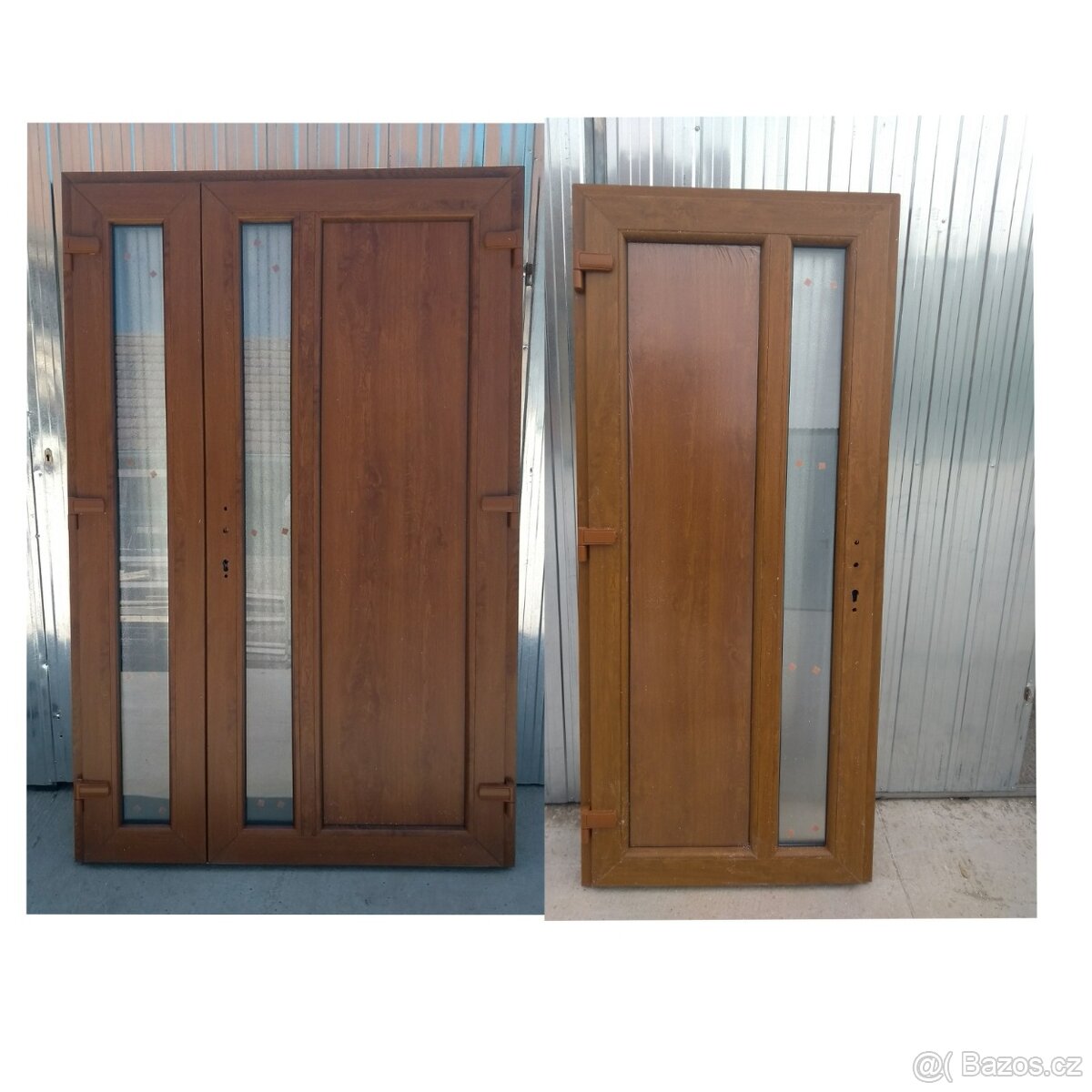 Vchodové dveře zlaty dub/bila