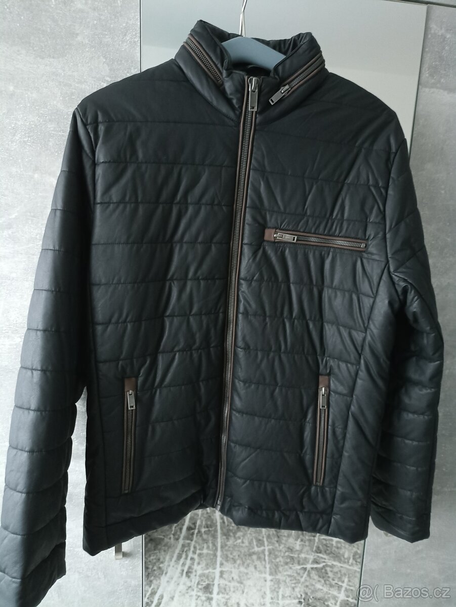 Pánská koženková zateplená bunda vel. 46 - nová