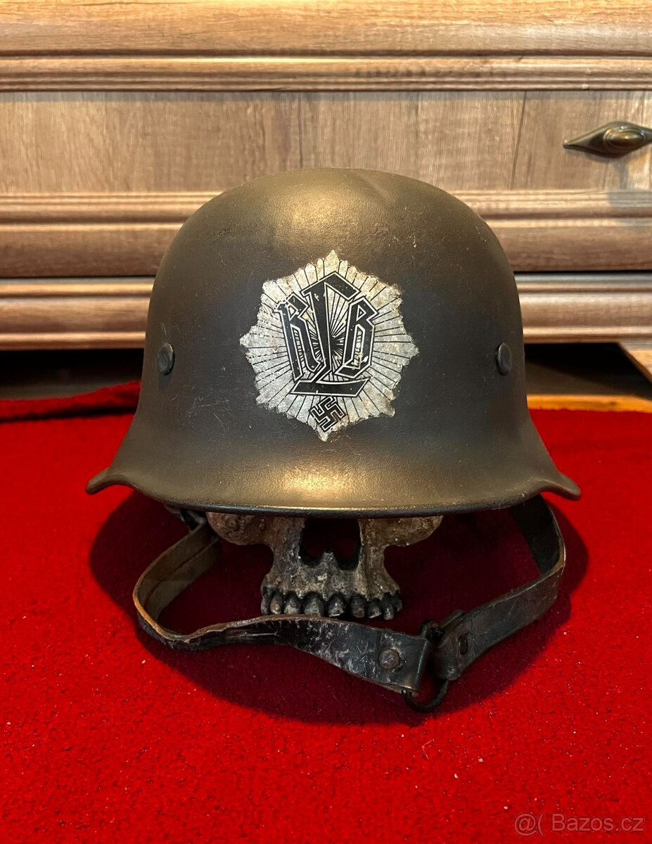 Německá helma M34 RLB (Reichsluftschutzbund) Původní stav